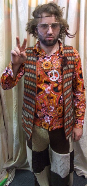 1960s Mens Hippie Costume Combination Shirt Vest and Pants Shorts | Bam ...