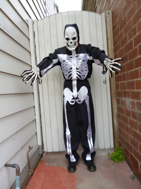 skeleton jumpsuit | Bam Bam Costume Hire